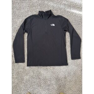The North Face 1/4 Zip Pullover Jacket Windbreaker Black Mens Size Medium